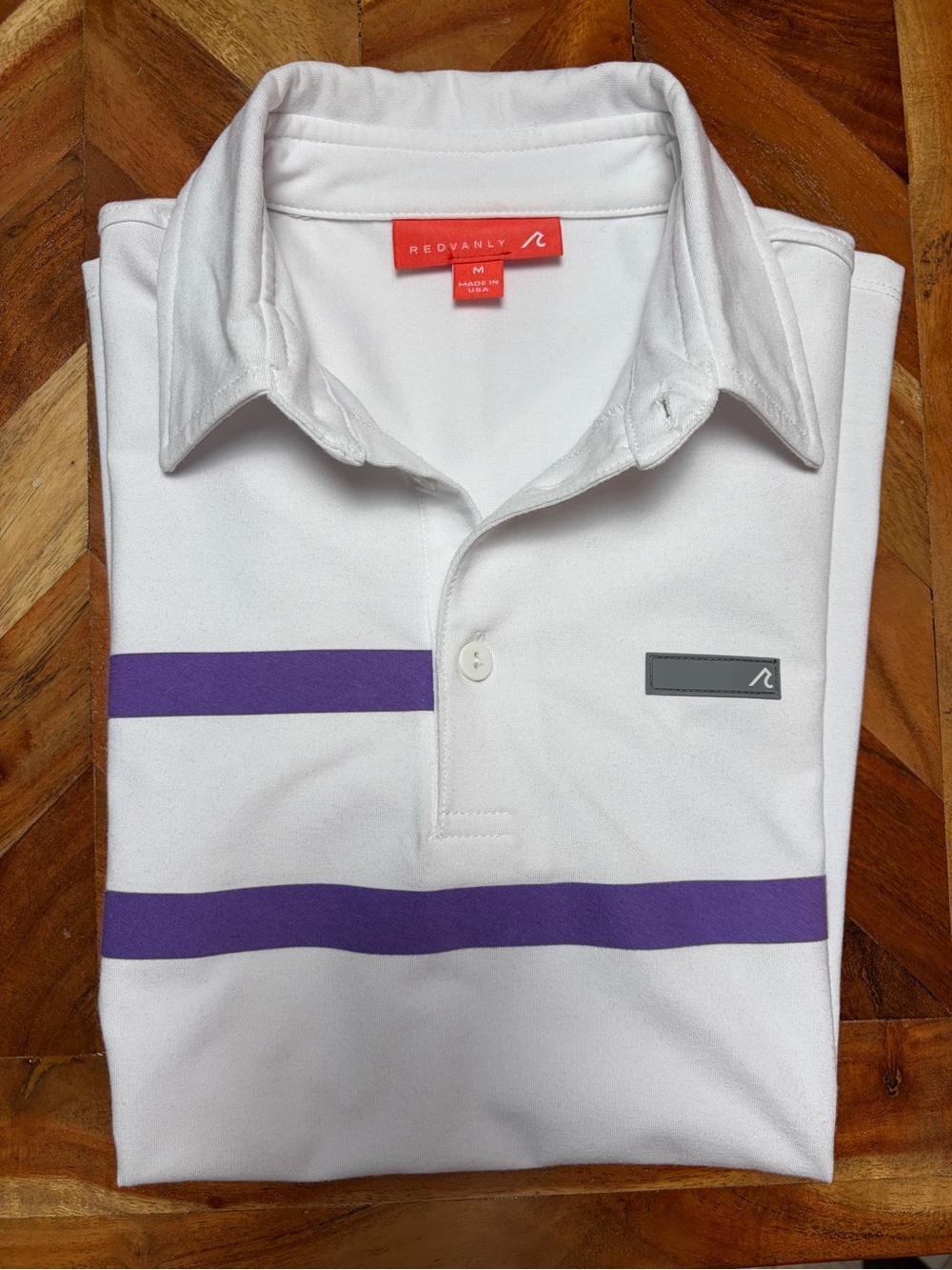 REDVANLY Women's White Polo Shirt Medium